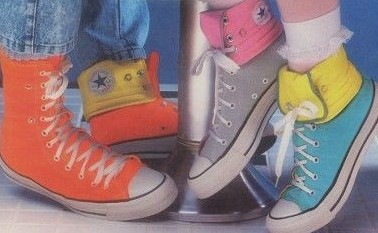 1980s Kids' Converse shoes with fold-down high tops