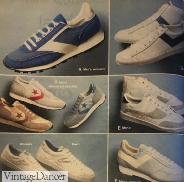 1980s vintage sneakers women men. What shoes to wear with an 80s outfit? Retro sneakers.