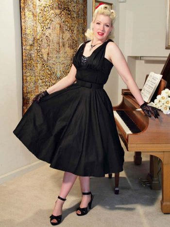 50s black dress, cocktail party dress