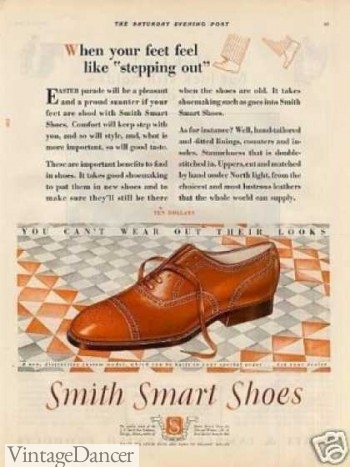 Men's Cap Toe Shoes 1920s