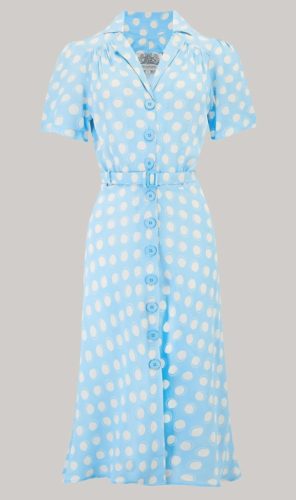 1940s polka dot shirt dress