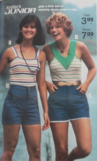 70s Style Striped Knit Sweater Shorts