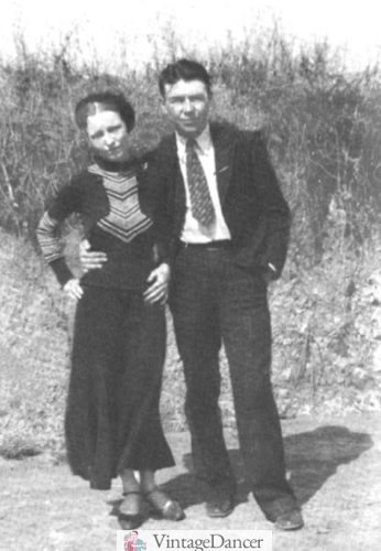 Clyde Barrow, lower to middle class gangster with wife and partner Bonnie Parker