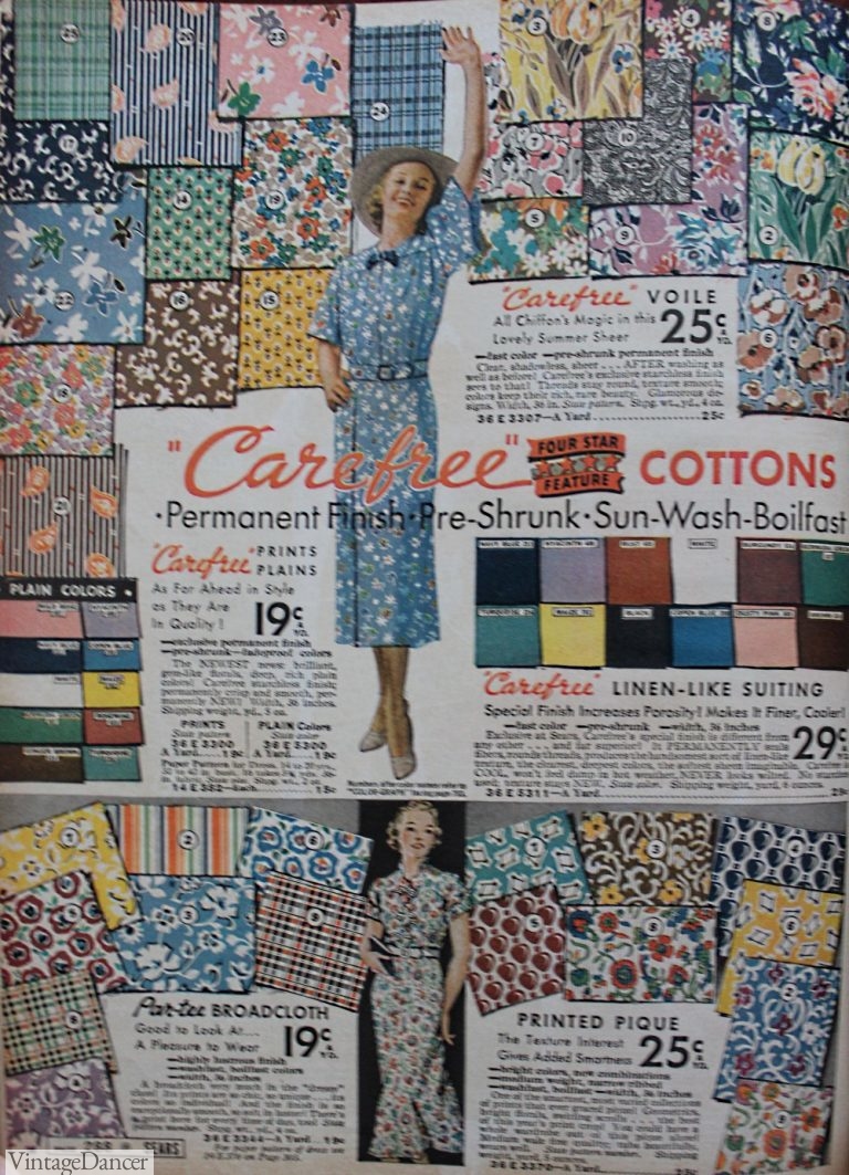 1930s House Dresses, Fabrics, Patterns