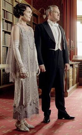 Downton Abbey's Cora in her elegant beaded gown