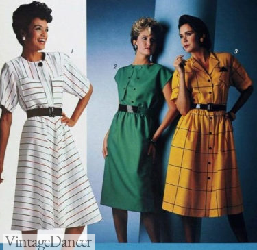 1980s shirt dresses button down dresses 40s inspired