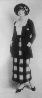 1920 Long plaid skirt for this "sport suit."