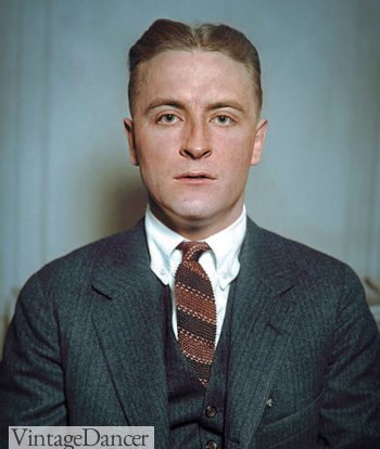 1920s mens ties, F Scott Fitzgerald wearing a stripe knit tie