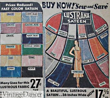 1930s Sateen Fabrics