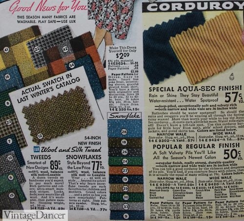 1930s Fabric: Tweed and Corduroy 