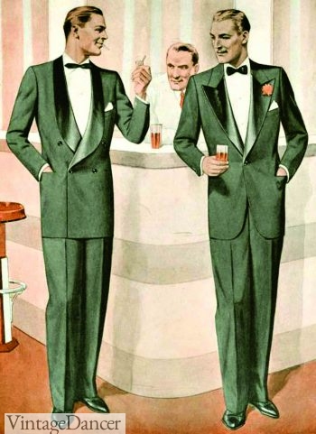1940s formal men's attire, tuxedos, wedding evening suits