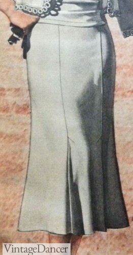 1930s day dress with kick pleats