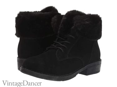 vintage style winter boots fur top