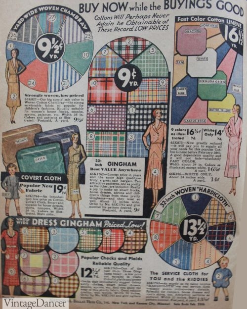 1930 Gingham Fabric