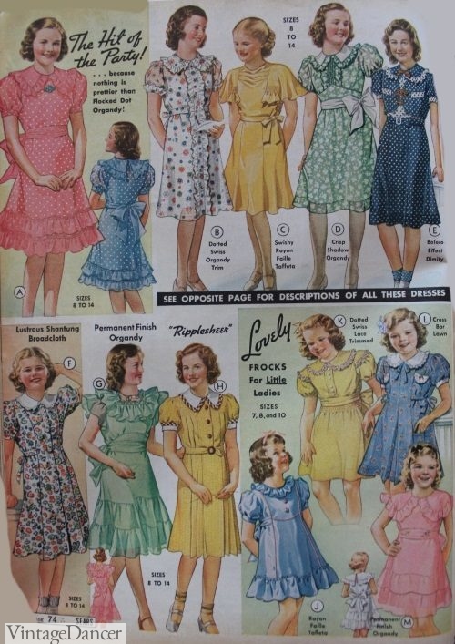 1937 older girls dresses