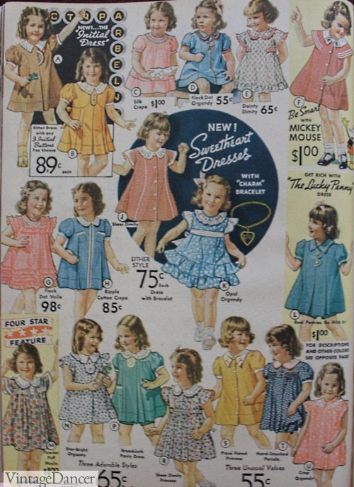 1930s toddler girls clothing dresses