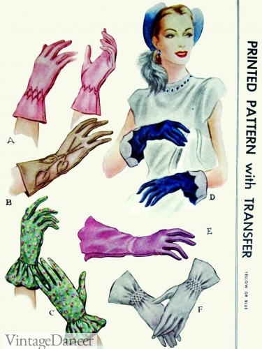 1940s long gloves