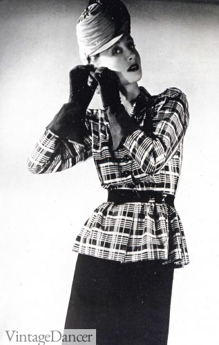 Belts started to feature as prominent fashion accessories from the 1930s onwards. This example is from Harper's Bazaar, 1948.