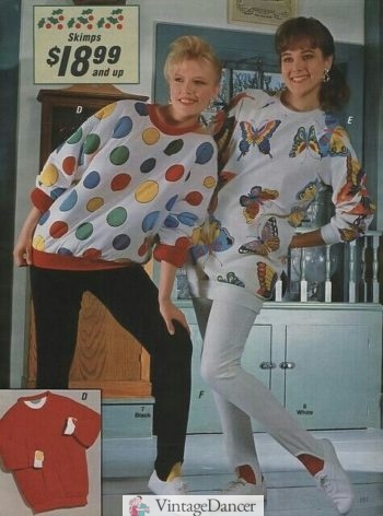 80s fashion teen fashion polka dot sweatshirts