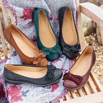 1950s vintage style flats with bow in jewel tone fall colors
