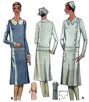 Late 1920s nurses sewing pattern