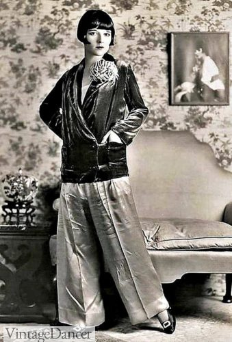 Louise Brooks wears Beach Pajamas 1920s women in casual pants outfits