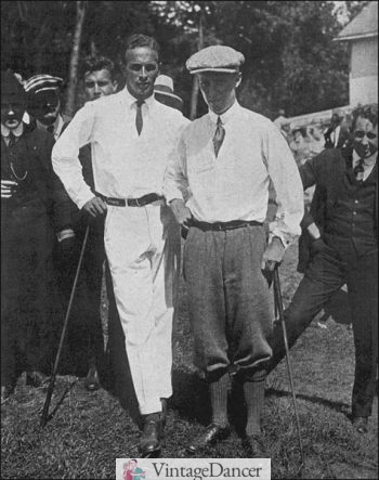 Men golf sport knickers: Chick Evans (right) just after winning the 1916 US Amateur Championship at the Merion Golf Club On the left is Robert A Gardner the defending champion who Evans beat in the finals