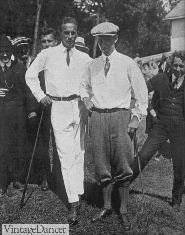 Men golf sport knickers: Chick Evans (right) just after winning the 1916 US Amateur Championship at the Merion Golf Club On the left is Robert A Gardner the defending champion who Evans beat in the finals