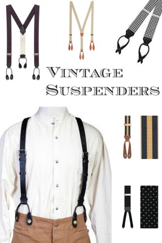 Find men's vintage style suspender braces at VintageDancer.com