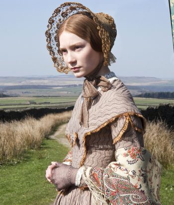 Mia Wasikowska as Jane-Eyre wearing a Victoria India shawl over her arms