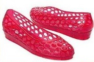 80s Pink jelly wedge shoes