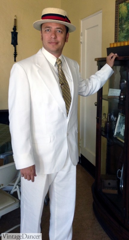 Mens 1920s white summer suit 