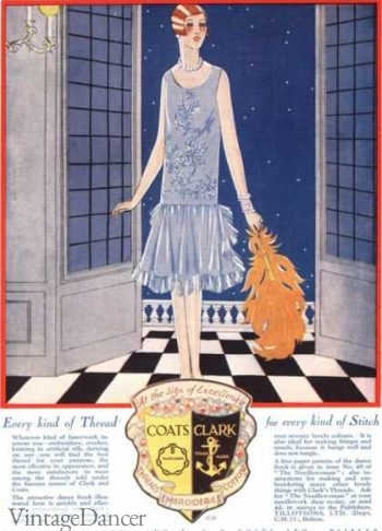 1923 party dress of chiffon and embroidery
