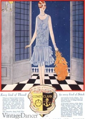 1920s chiffon drop waist cocktail dress with ruffled hem 