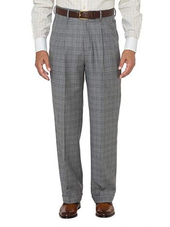 Flat or pleated classic width, mid waist pants by Paul Frederick