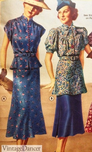 1930s peplum dress
