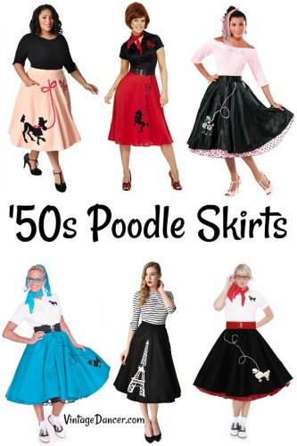 '50s poodle skirts and poodle skirt costumes at #vintagedancer
