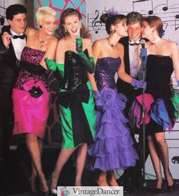 1989 colorful prom dresses
