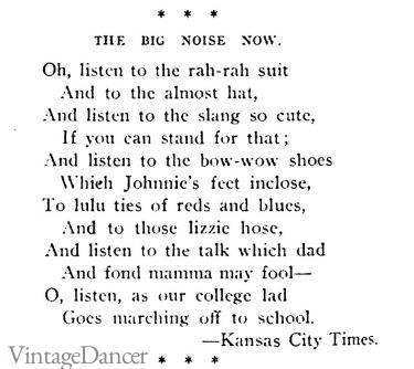 1909 Rah-Rah suit poem Bow-wow shoes