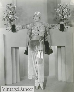 Late 1920s Asain inspired women's pant set