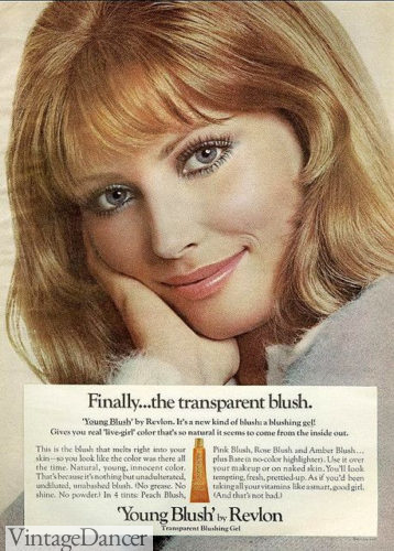 1970s daytime makeup - Light blush, light pink lips