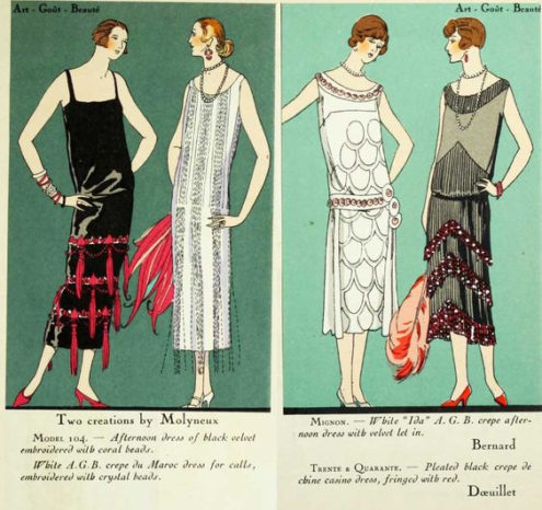 1920s Long evening dresses 1924 fashion