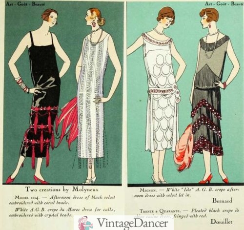 1920s Long evening dresses