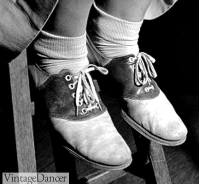 1940s Saddle Shoes and White Anklet Socks