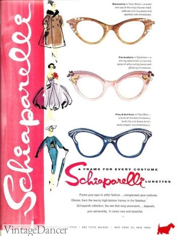1950s Schiaparelli designer glasses at VintageDancer