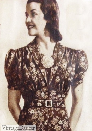 1930s shirred day dress