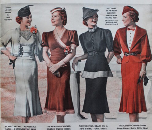 1930s classic 30s gored skirts with a flared hemline