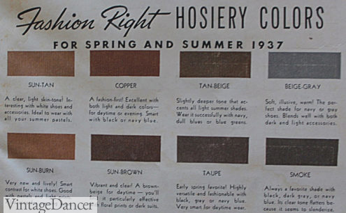 1937 stockings colors