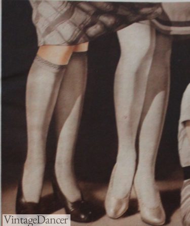 1930s women Knee high stockings