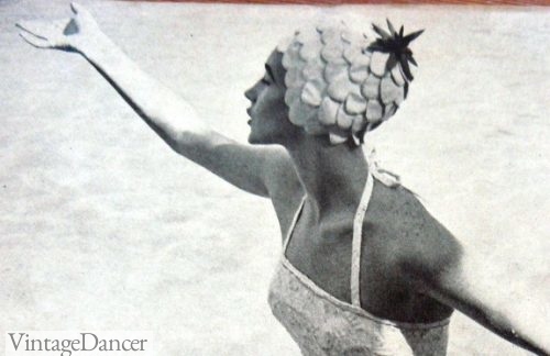 1950s pineapple swimcap